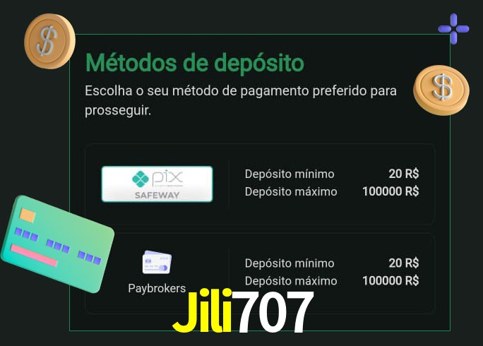 O cassino Jili707 oferece uma grande variedade de métodos de pagamento